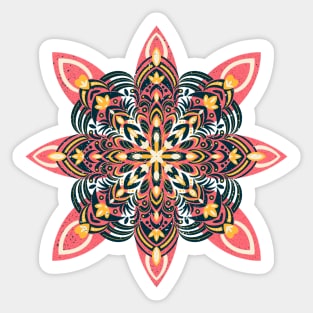 Pink and navy star mandala Sticker